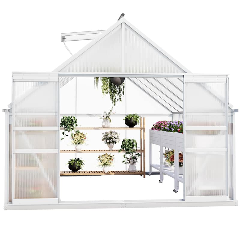 Moasis Polycarbonate Walk-in Hobby Garden Greenhouse with Aluminum Frame