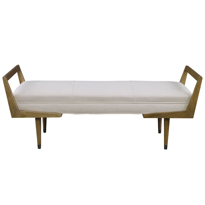 Uttermost Waylon 60" Wide Urban Mid-Century Modern Upholstered Bed - Smooth Oak