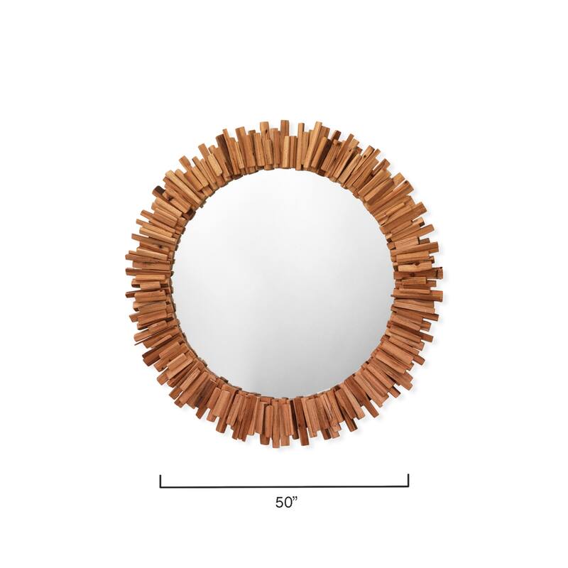 Alden Décor Colin Driftwood Mirror, Round