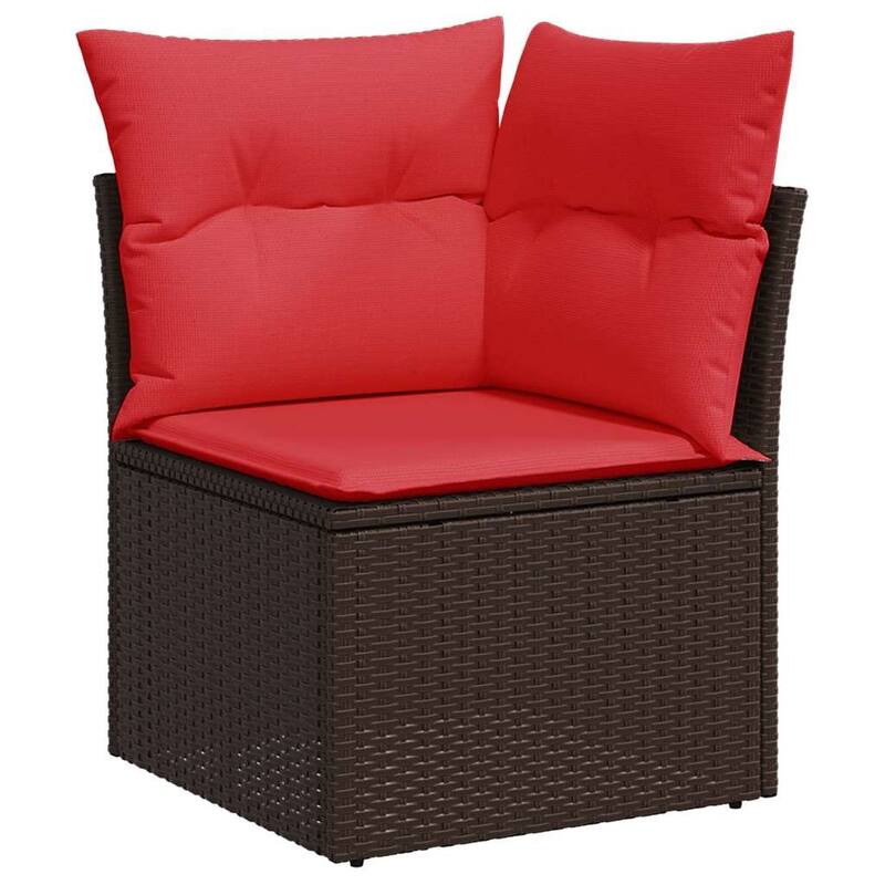 vidaXL Patio Sofa Set with Cushions Table and Couches 11 Piece Poly Rattan - 24.4" x 24.4" x 27.2"