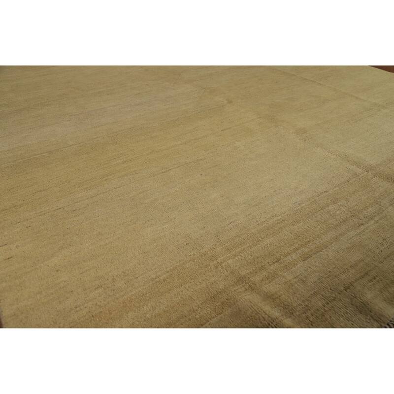 Contemporary Gabbeh Oriental Area Rug Handmade Green Wool Carpet - 6'5" x 9'7"