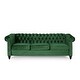 preview thumbnail 22 of 39, Parkhurst Chesterfield Tufted 3-seat Sofa by Christopher Knight Home Dark Brown + Emerald+ Velvet