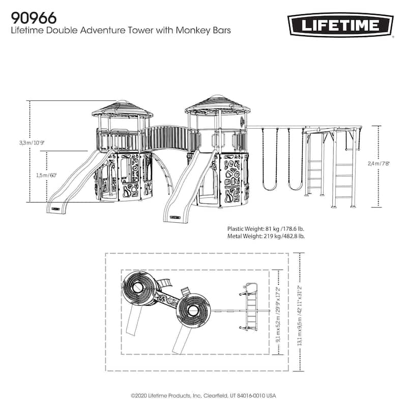 Lifetime Double Adventure Tower with Monkey Bars