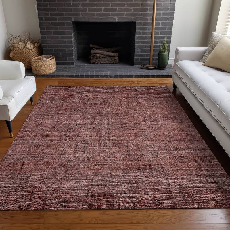 Premium Washable Super Soft Vintage Global Mayfield Rug - Paprika - 3' x 5' - Rectangle