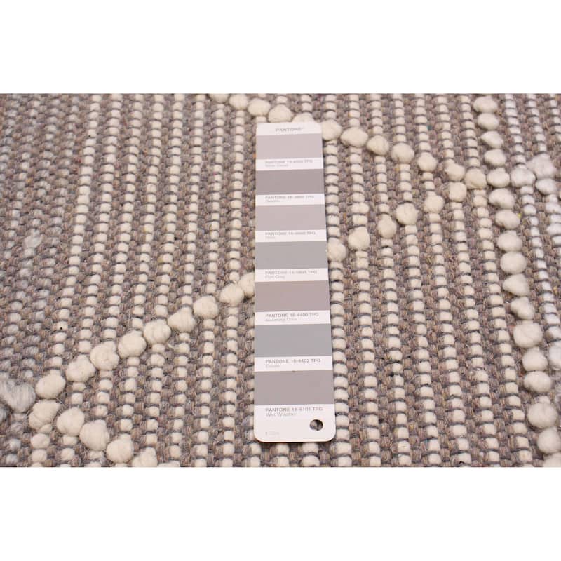 ECARPETGALLERY Braid weave Sienna Taupe Wool Rug - 6'0 x 9'4
