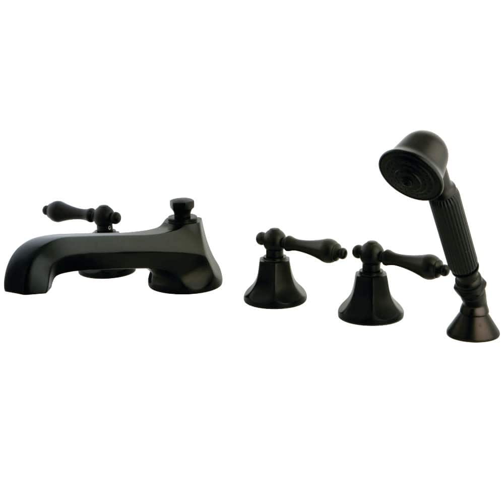 Kingston Brass Metropolitan Widespread Deck Mounted Roman Tub Filler
