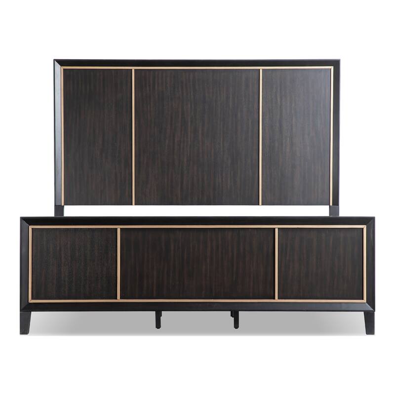 Furniture of America Nyx Modern 2-Piece Espresso Solid Wood Queen Panel Bedroom Set