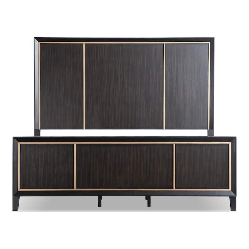 Furniture of America Nyx Modern 4-Piece Espresso Solid Wood Queen Panel Bedroom Set