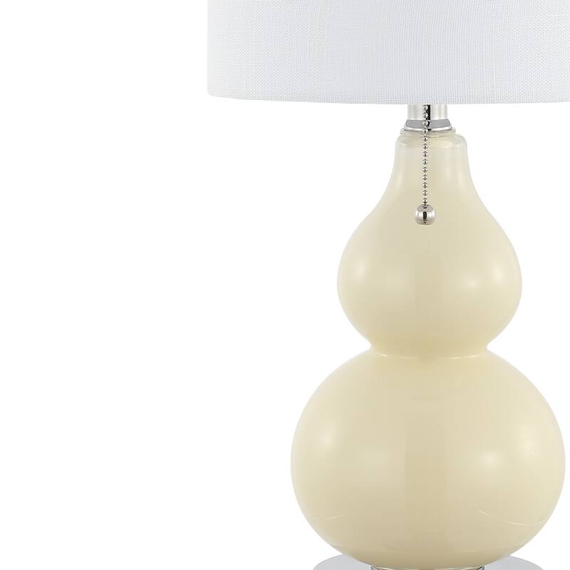 Horizon 22" Classic Vintage Glass LED Table Lamp with USB Charging Port, (Set of 2) by JONATHAN Y