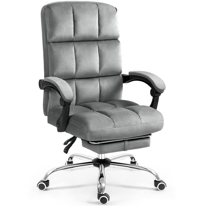 AVAWING Velvet Executive Chair Ergonomic Office Chair with Footrest
