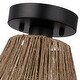 preview thumbnail 7 of 9, Dorn Bohemian Jute Rope Semi-Flush Mount - W10"x H13" - 10 in. W