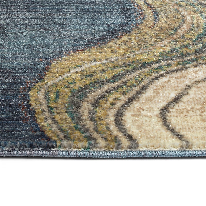Maya Collection Denim Power Loomed Indoor Area Rug