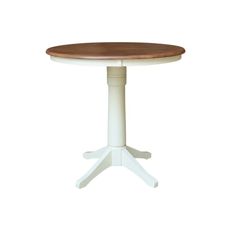 36" Round Pedestal Gathering Height Table With San Remo Counter Height Stools