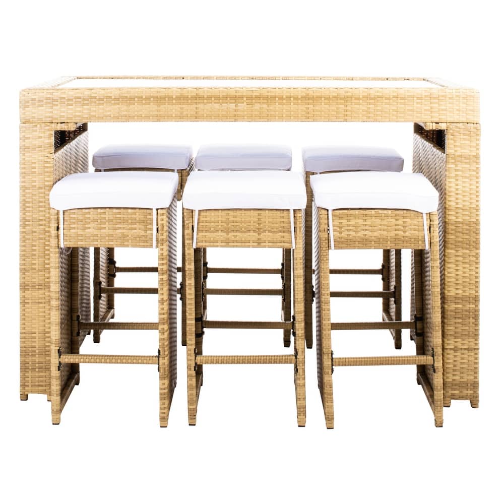 SAFAVIEH Yahaira 7-Piece Outdoor Patio Dining Set - 59Wx28Dx42H