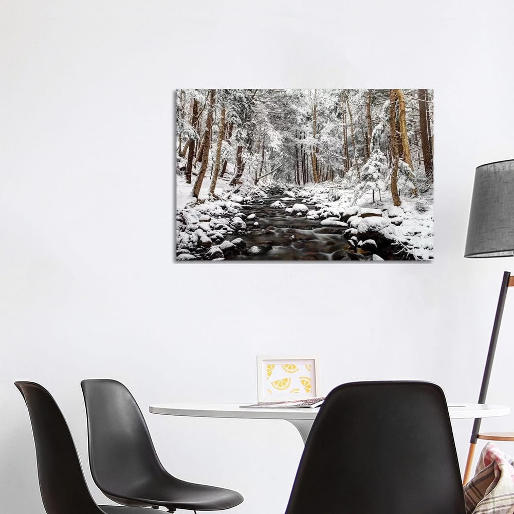 iCanvas "Stream In Winter, Nova Scotia, Canada - Horizontal" by Scott Leslie Canvas Print