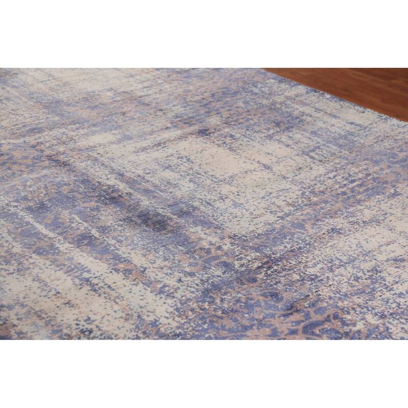 All-Over Abstract Contemporary Area Rug Handmade Wool Carpet - 8'11"x 11'11"