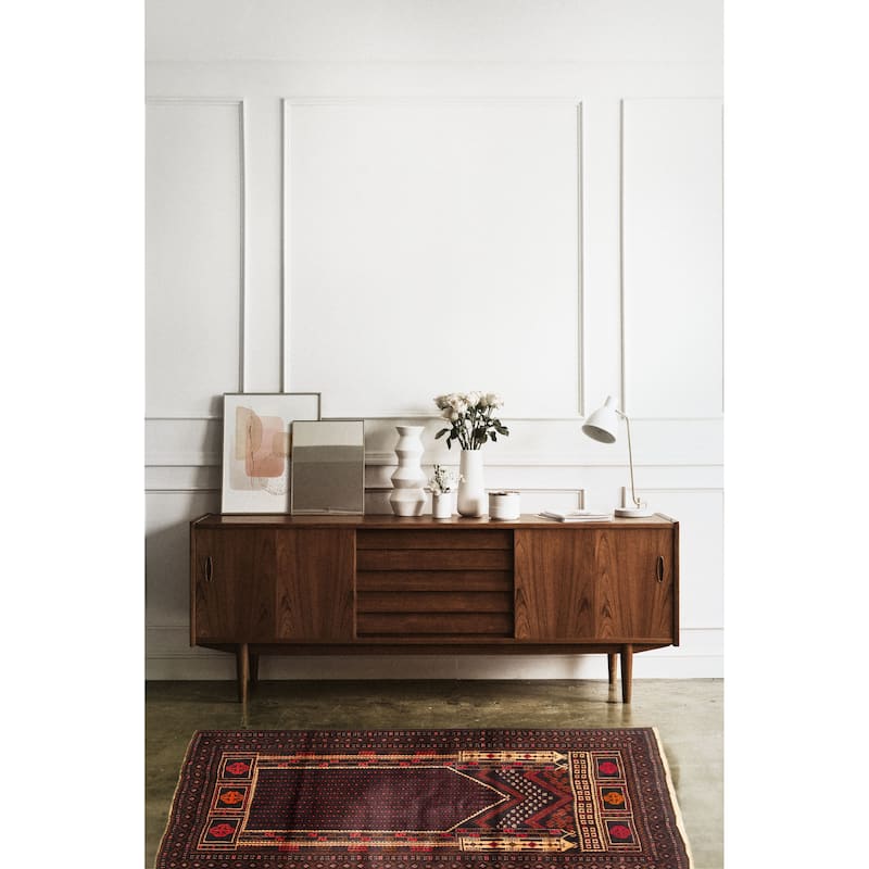 Teimani Burgundy Rug 3'0" x 4'9" - 3'0 x 4'9