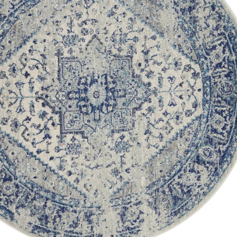 HomeRootsFloral Medallion Transitional Round Area Rug - 63' X '63' X '0.5