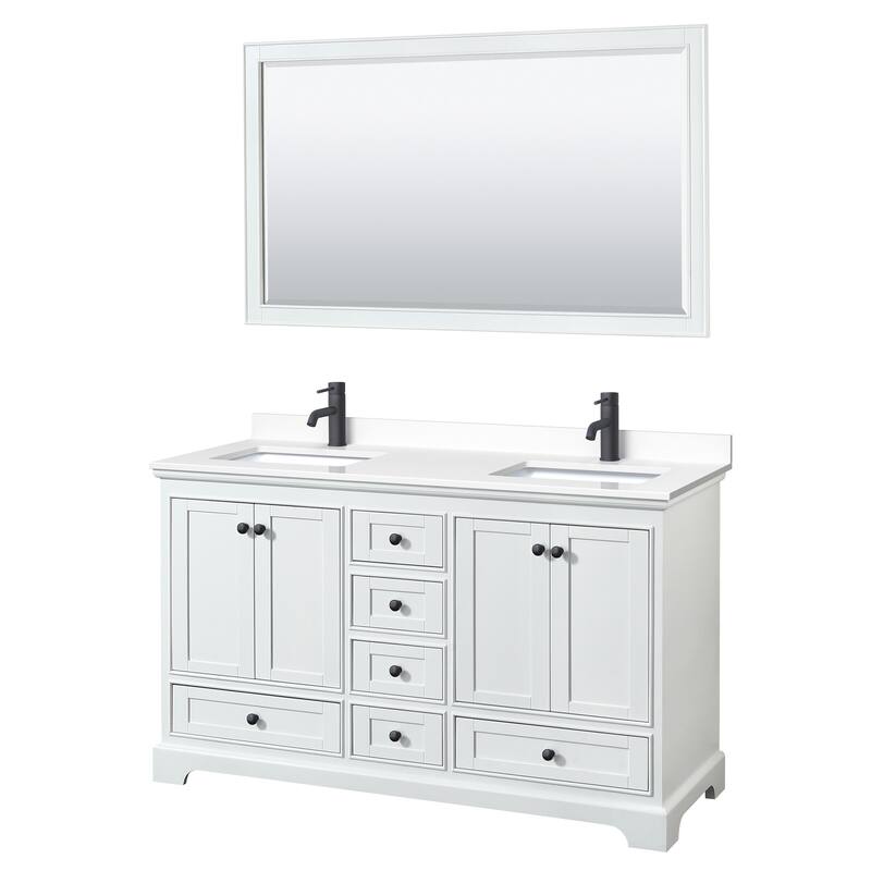 Wyndham Collection Deborah 60" Free Standing Double Basin Vanity Set