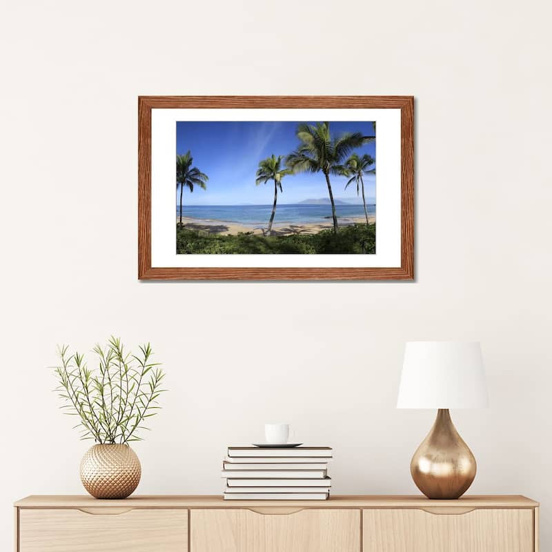 iCanvas "Palm Tree Lined Beach, Maui, Hawaii, USA" by Panoramic Images