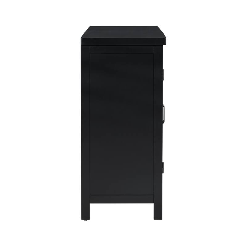 4-Door Storage Sideboard with Adjustable Shelves and Retro Atimon Handles ,Ample Storage,Pinewood Legs