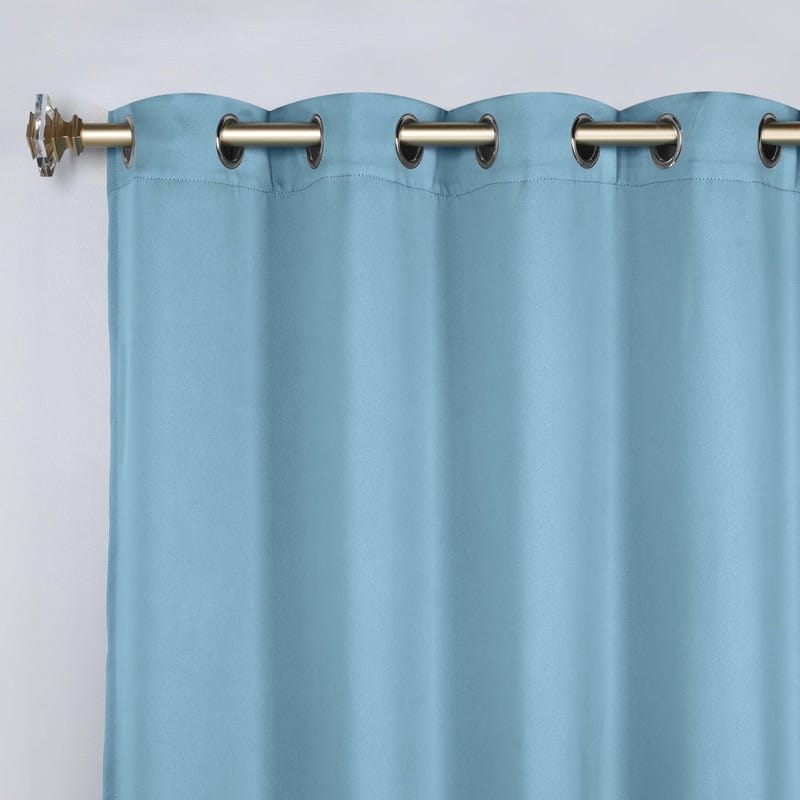 Superior Modern Solid Washable Room Darkening Curtains, Set of 2 Panels