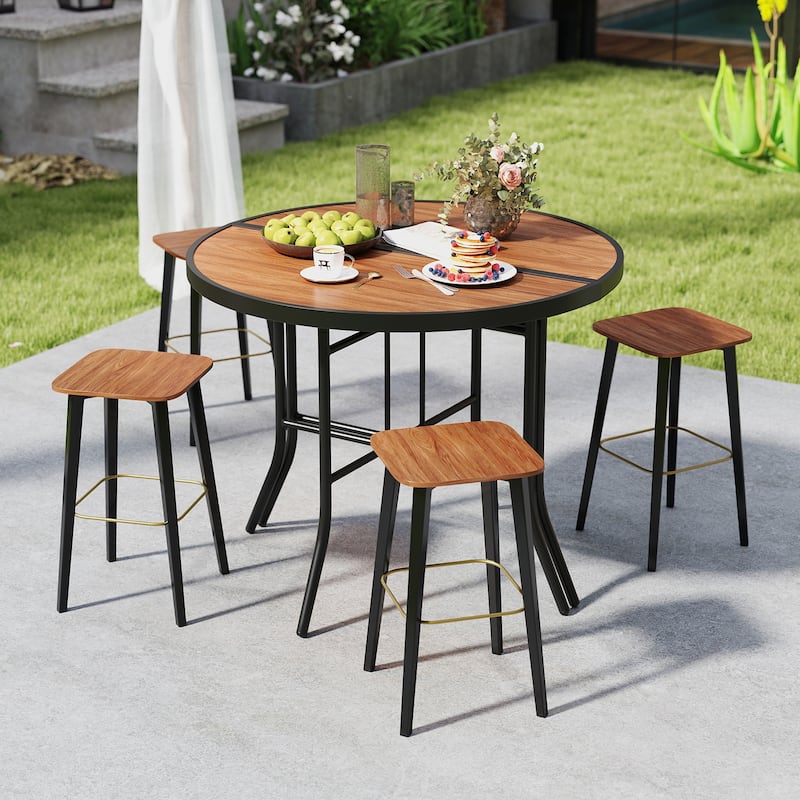 Gymax 2PCS Half-Round Folding Event Table Foldable Banquet Table w/
