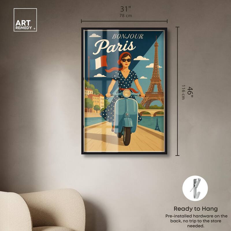 Scooter French Travel Shadowbox by Art Remedy