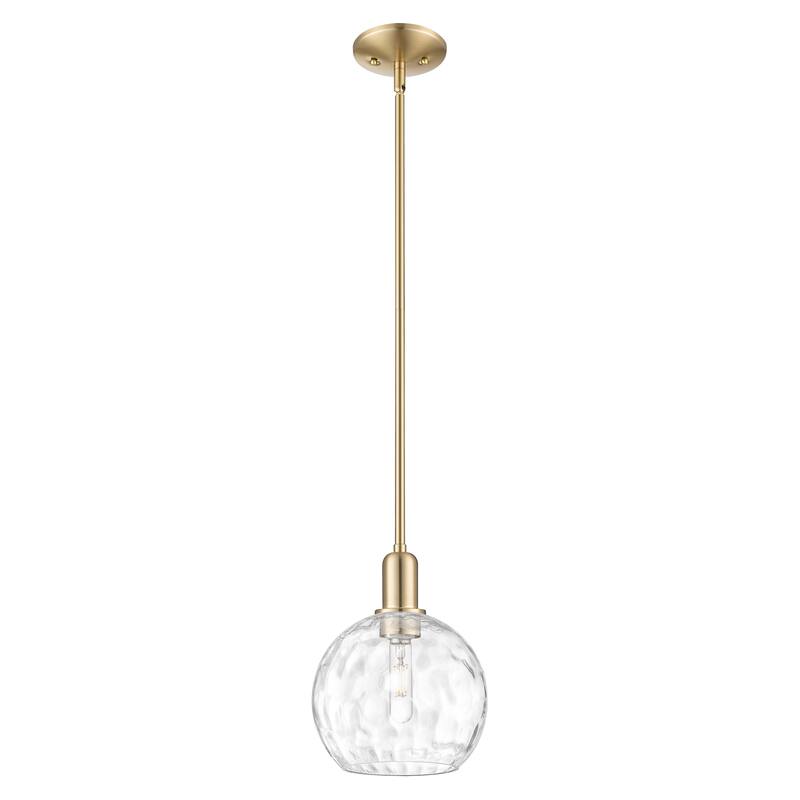 Innovations Lighting Endless Possibilities Arcadia - Athens Water Glass - 1 Light 8" Stem Hung Mini Pendant - Clear Water Glass/Champagne Bronze