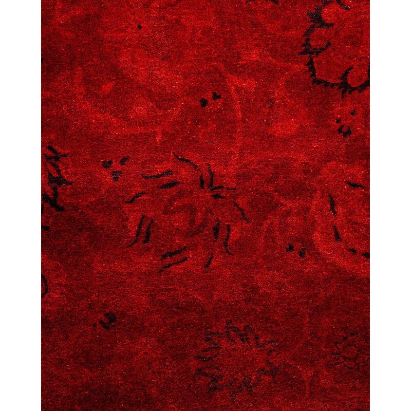 Fine Vibrance, One-of-a-Kind Hand-Knotted Area Rug - Red, 6' 1" x 6' 1" - 6' 1" x 6' 1"