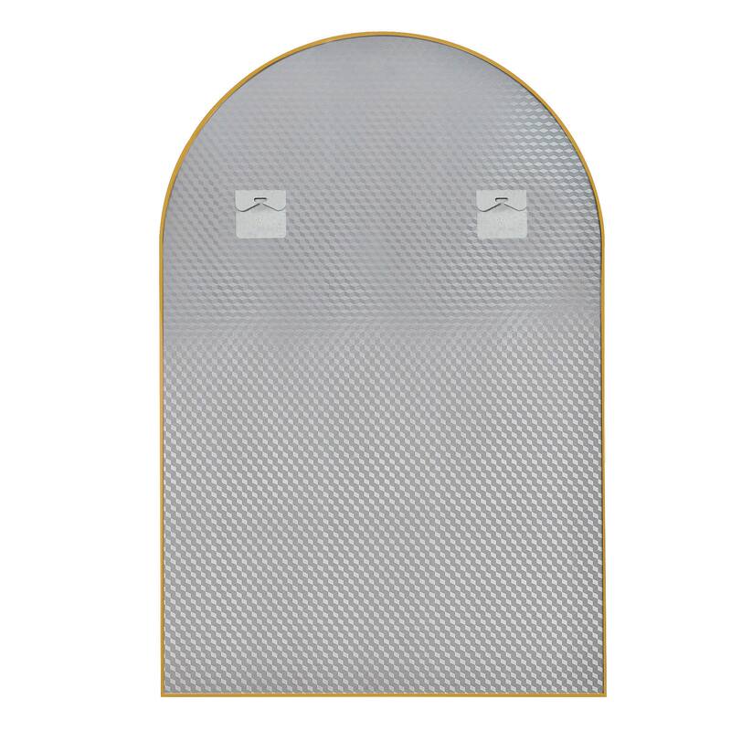 HomeRoots 39" Gold Arch Metal Framed Bathroom Vanity Mirror - 28.29 in. x 39.30 in. x 3.53 in.