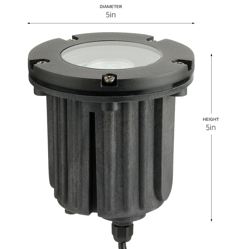 Kichler Lighting In-Ground MR16 with Black Brass Trim 12V Drop-In Fixture, Landscape Lighting, (5" x 5"), 15495BKB - 5