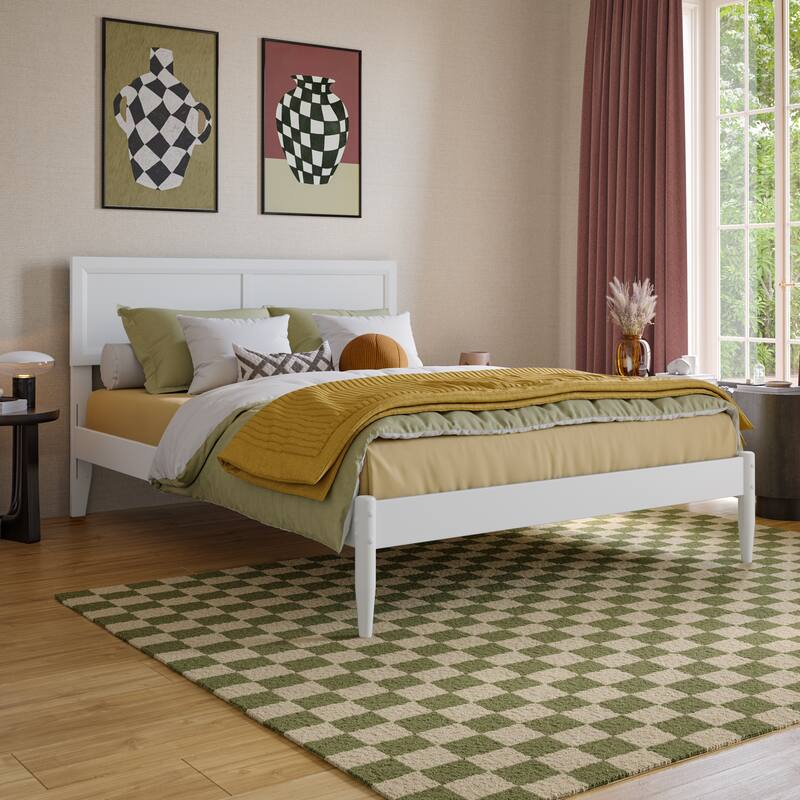 Ellarie Platform Bed with Adjustable Headboard - Full - White