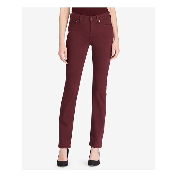 burgundy straight leg jeans