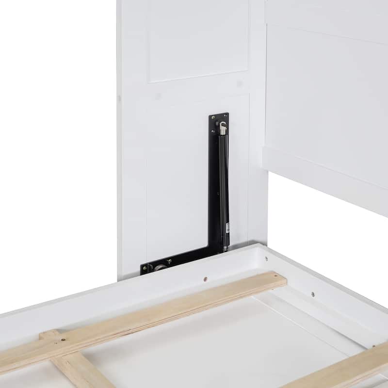 Murphy Bed Cabinet Bed with Circular Carving Pattern and Built-in Charging Station for a Multi-use Guest Room, Home Office