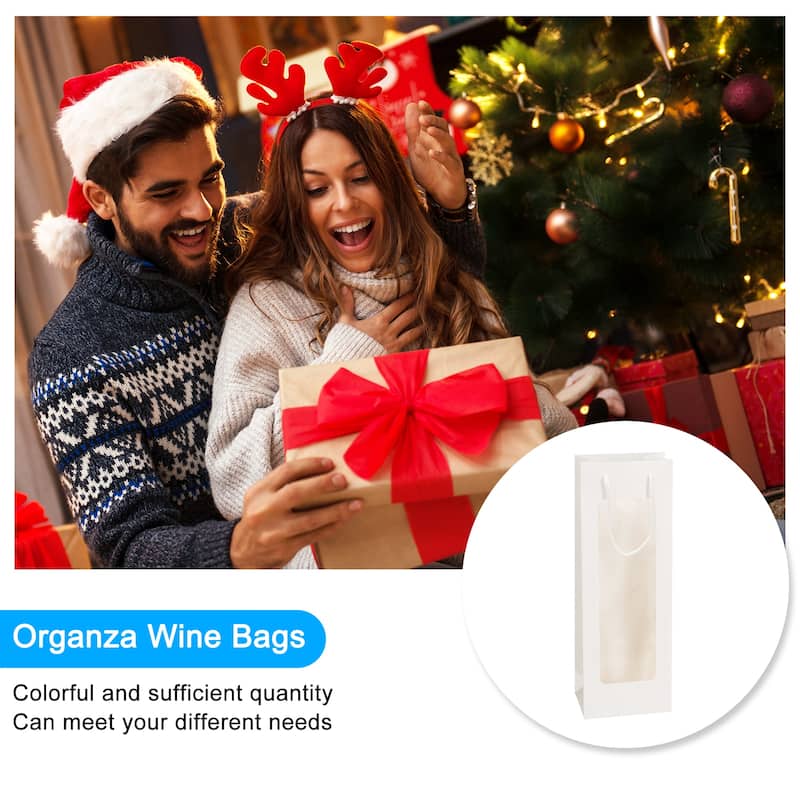 Wine Bags, 12pcs 4.92"x3.35"x14.2" for Wedding Birthday Party Supplies