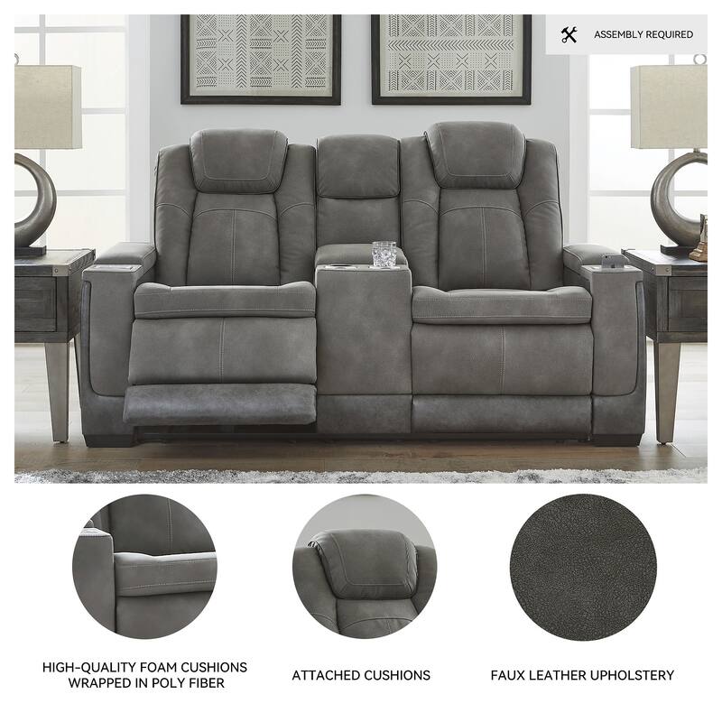 Next-Gen DuraPella Power Reclining Loveseat with Console and Adjustable Headrest - 75"W x 40"D x 43"H