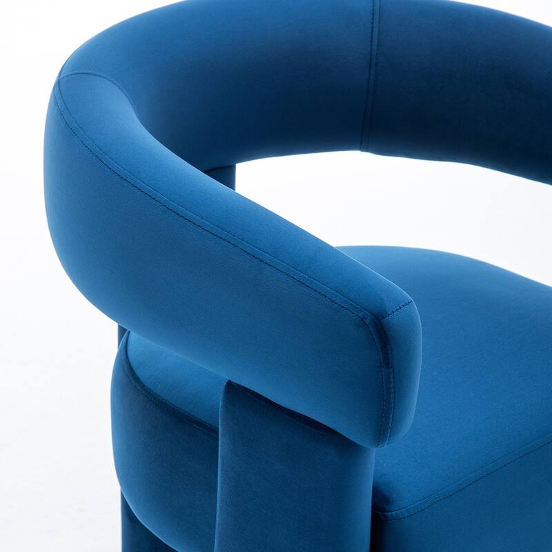 SEYNAR Modern Velvet Accent Chair Set of 2, Upholstered Barrel Armchair with Curved Back and Thickened Padded Seat