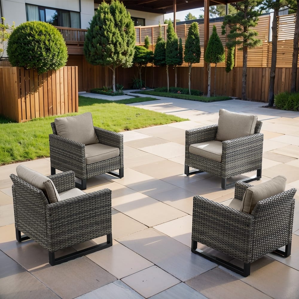 Gymojoy 4-Piece Outdoor Patio Garden Chairs with Cushion
