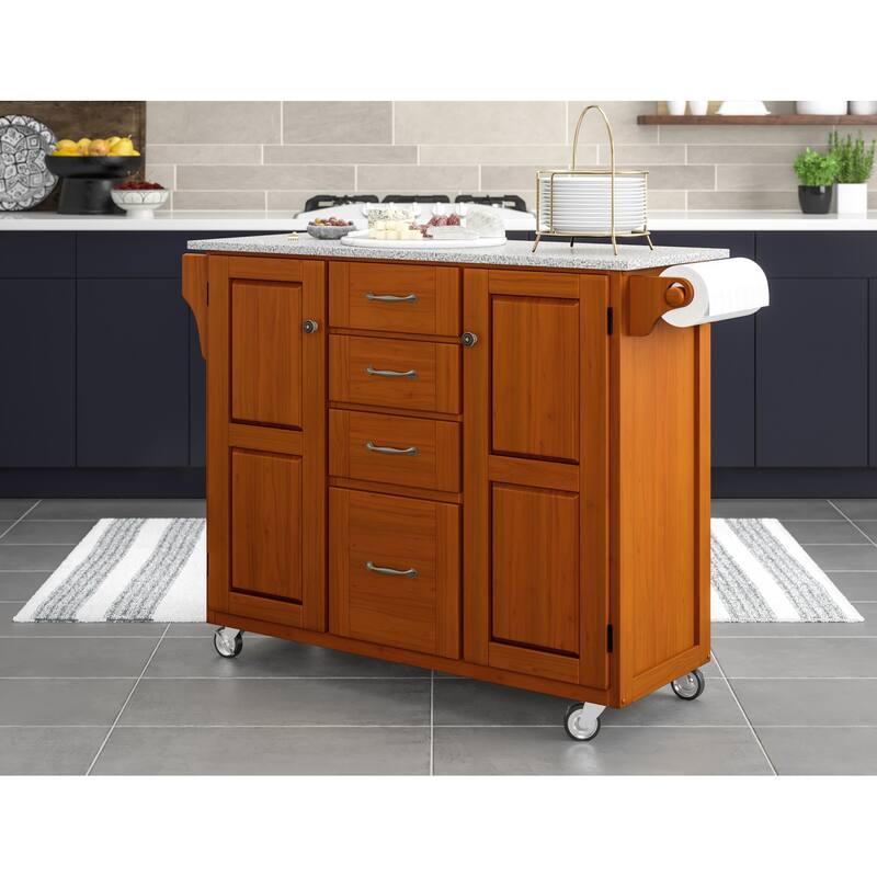 Homestyles Create-A-Cart Brown Wood Kitchen Cart - 48" x 18" x 36"