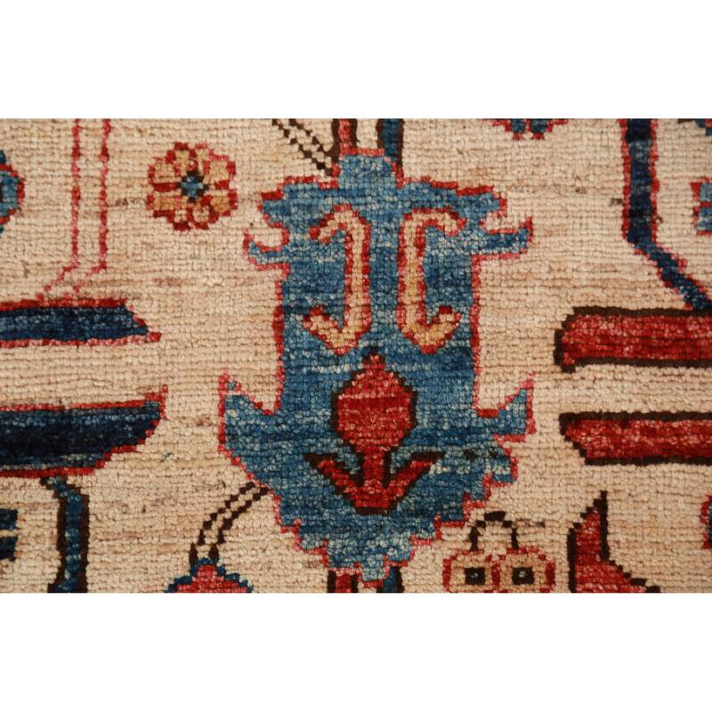 Hand Knotted Oriental 100% Wool Carpet Traditional All-Over Beige & Ivories Ziegler Area Rug - 17' 4'' X 13' 1''