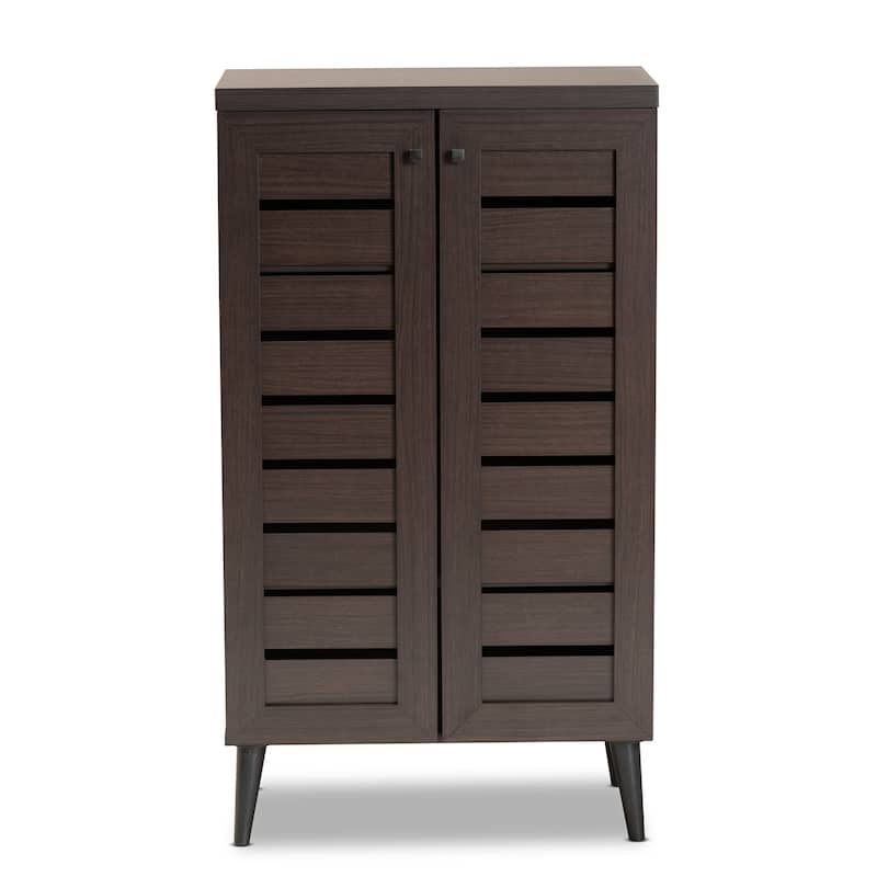 Salma Modern and Contemporary 2-Door Shoe Storage Wood Cabinet