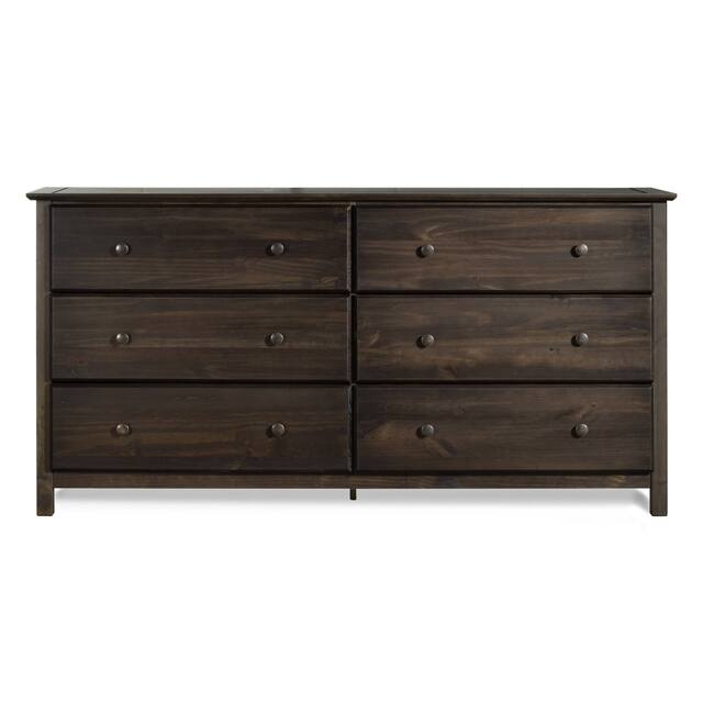 Grain Wood Furniture Shaker-style 6-drawer Solid Wood Dresser - Espresso