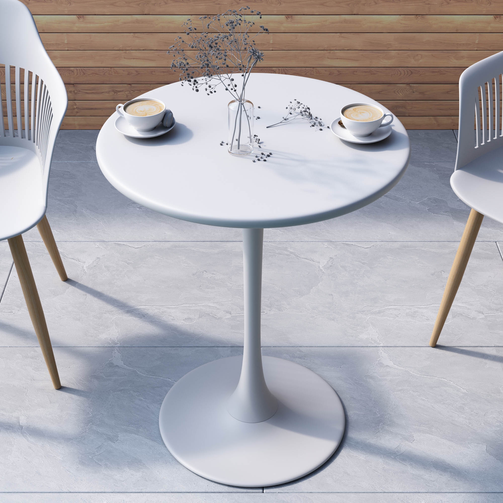 White tulip bistro clearance table