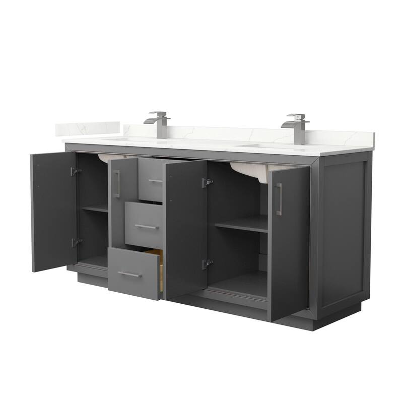 Wyndham Collection WCF111172D-QTZ-UNSMXX Icon 72" Free Standing Double