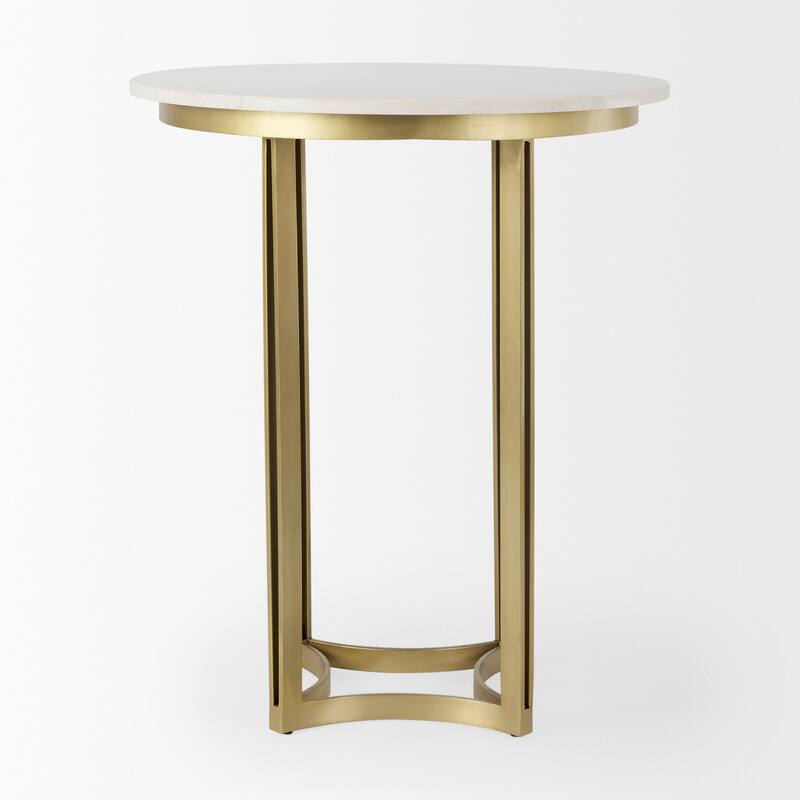 Tanner White Marble And Black Metal Frame Bistro Table