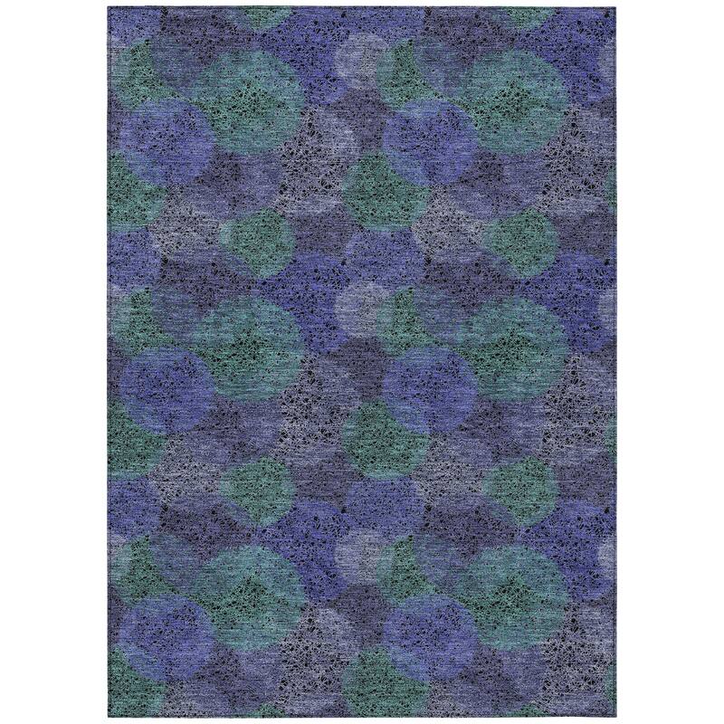 Machine Washable Indoor/ Outdoor Boho Sphere Chantille Rug