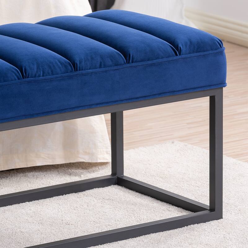 Exquisite Velvet Upholstered Footrest, Bedroom End of Bed Stool Leisure Stool Corridor Stool for Living Room Foyer