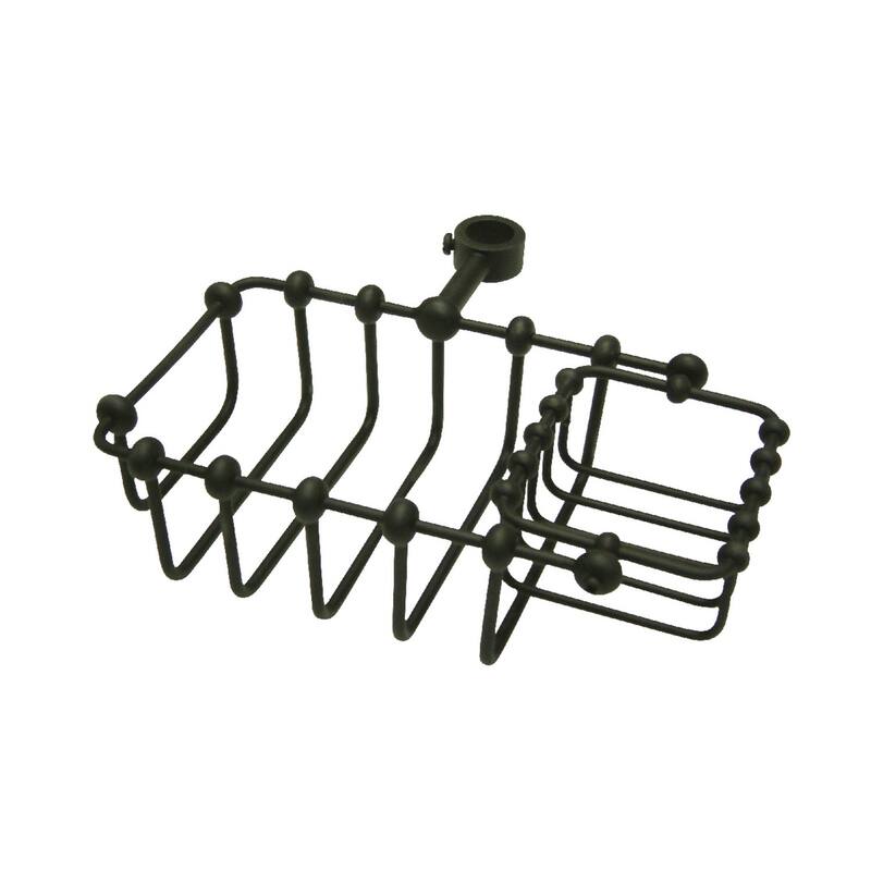 Vintage 7-Inch Riser Mount Soap and Sponge Holder - Oil Rubbed Bronze