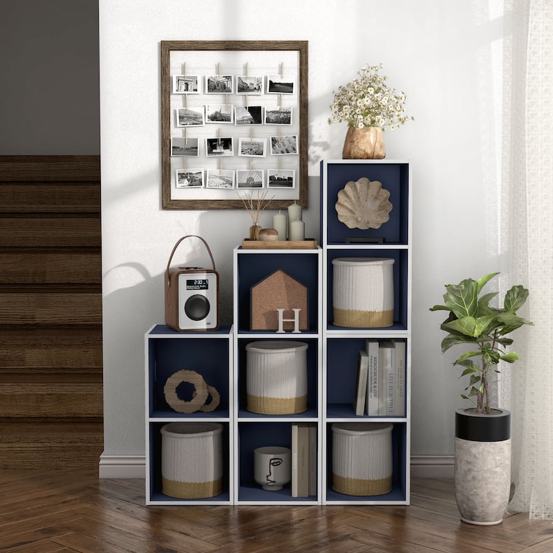 DH BASIC Modern Wood Customizable Stackable Storage Organizer - Cube Shelves, Drawer Cabinet, Bookcase with Doors by Denhour
